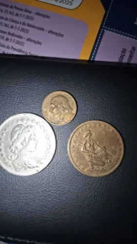 Lote Moedas Antigas Brasileiras 1000 Réis 1927 + 400 Réis 1923 + 10 Centavos 1948