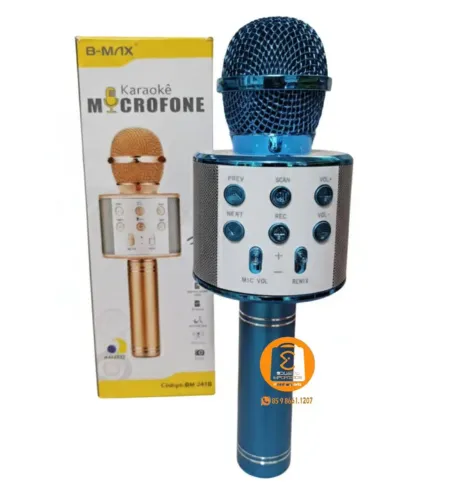 Microfone Karaokê Bluetooth com efeitos de voz, MP3, gravação etc