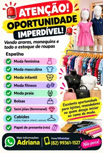Produtos de loja,espelhos,araras,cabides 