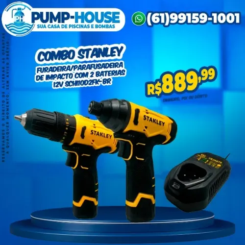 Combo Furadeira/Parafusadeira De Impacto Com 2 Baterias 12v Schi10d2fk-br Stanley