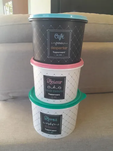 Potes para Alimentos Tupper Caixa Tuperware (açúcar+arroz+café)