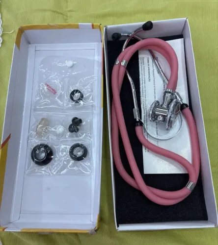 estetoscópio rappaport premium rosa semi-novo pouco usado