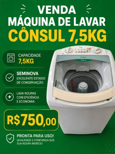 Máquina de lavar consul 7,5kg - Entrego