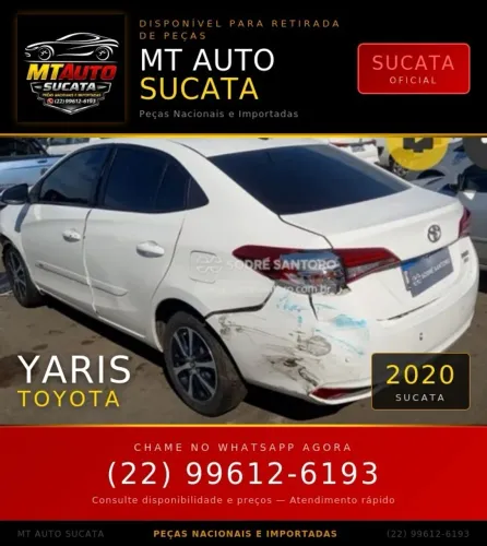 Sucata do Yaris Toyota 2020 disponível para venda de peças.