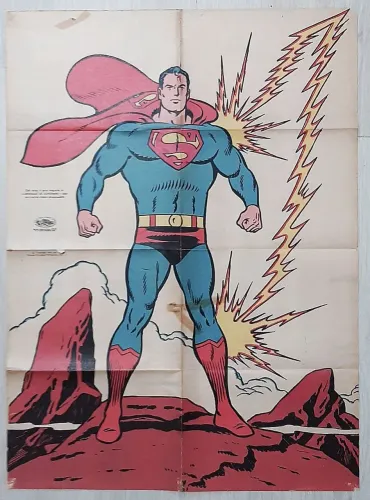 Raro Cartaz Gigante Superman Ebal 1969 Almanaque Wayne Boring