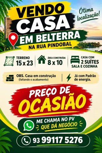 VENDO CASA EM BELTERRA - PEREÇO DE OCASIÃO