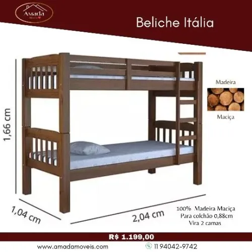 Beliche Itália madeira maciça, frete grátis , à pronta entrega