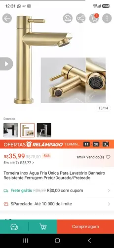 Torneira dourada