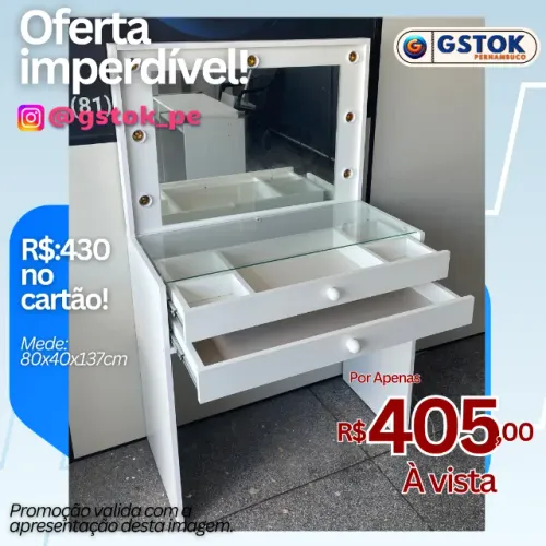 Penteadeira Camarim Com 2 Gavetas