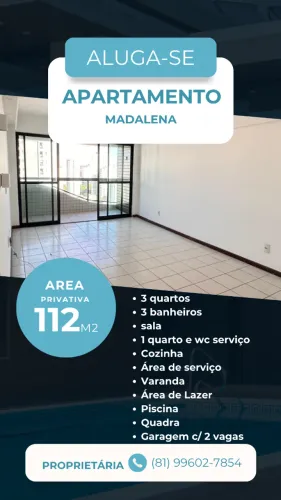 ALUGO APARTAMENTO 3 QUARTOS - MADALENA - RECIFE