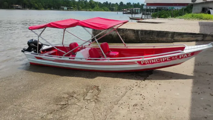 Vendo voadeira nova 6 metros com motor 15 hp suzuki