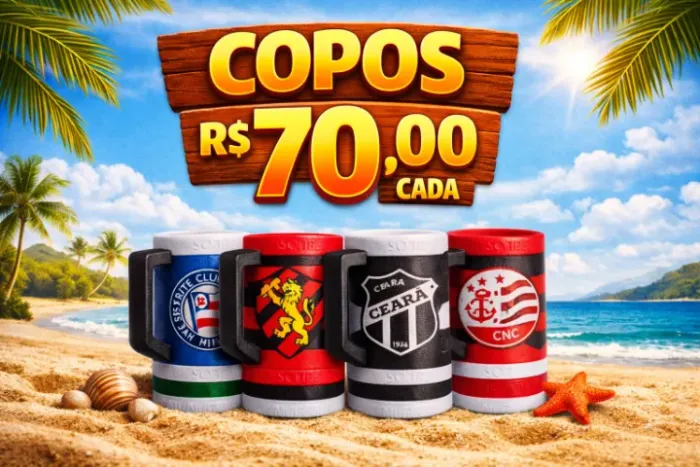 Chaveiros e Copos de Times - Varejo e Atacado