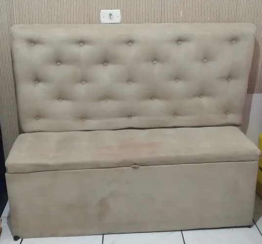 Cabeceira de cama casal e baú