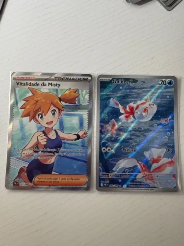 Cartas Pokémon TCG Misty e Goldeen coleção nova