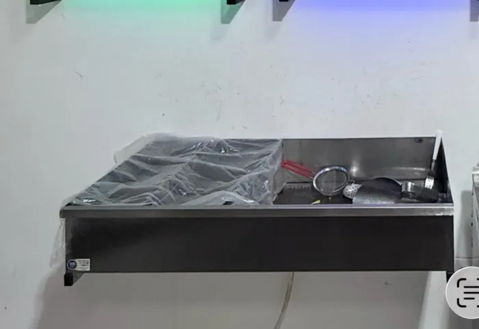 CAIXA EM INOX PARA FRITURA COM 3 DIVISÕES 