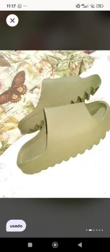 chinelo slide nuvem verde militar 43/44