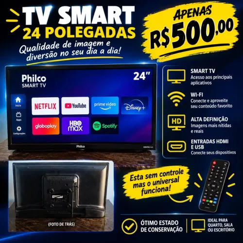 Televisão smart 24 polegadas