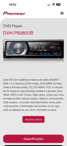 Pioneer dvd pega Bluetooth 