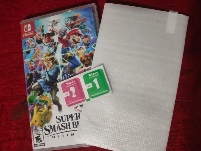 Super Smash Bros Ultimate + Película Nintendo Switch OLED - Leia a descrição abaixo