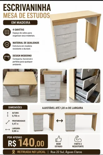 Escrivaninha / Mesa de Estudos