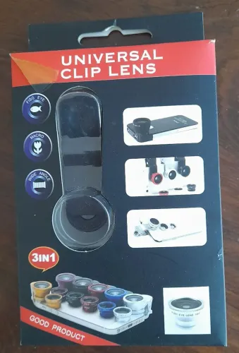 Kit de lentes 3 em 1 universal com clip para câmera de celular