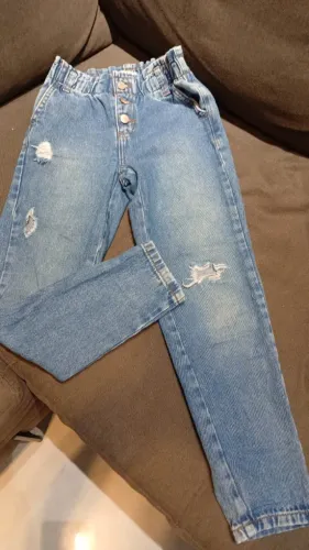 Calça jeans infantil estilosa tam. 8 