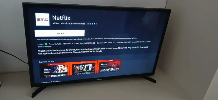 Smart TV 32 pol LED Samsung Funciona Tudo