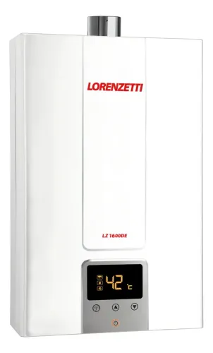 Aquecedor De Água A Gás Lorenzetti Lz 1600 De Branco 15 Litros Digital Gás GN