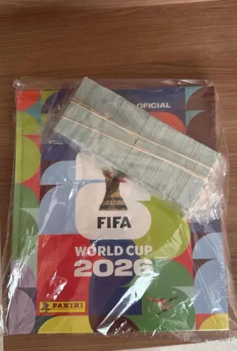 Álbum de Capa Dura da Copa do Mundo 2026 PANINI + figurinhas para completar o álbum 