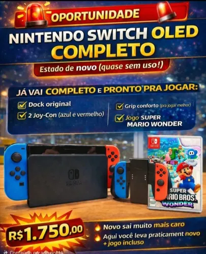 Nintendo switch oled semi novo e sem detalhes (oportunidade)