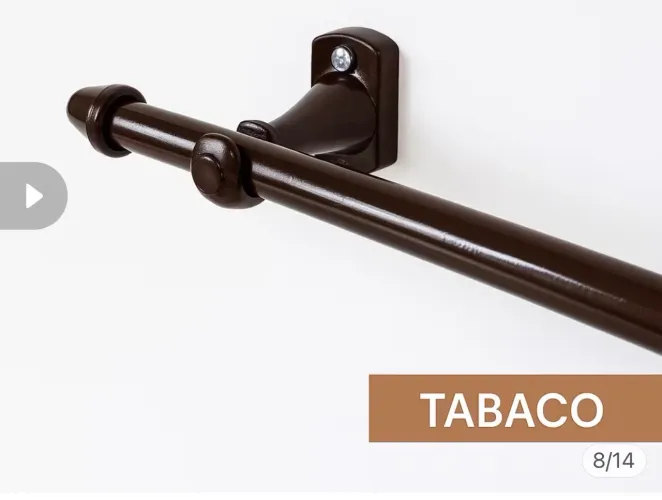 Varão Cortina 3,0m x 28mm - Aço Reforçado - Cor Tabaco (NOVO)