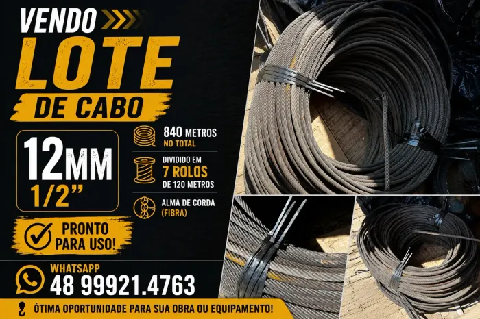 Lote de cabo de aço 1/2 polegadas 12mm