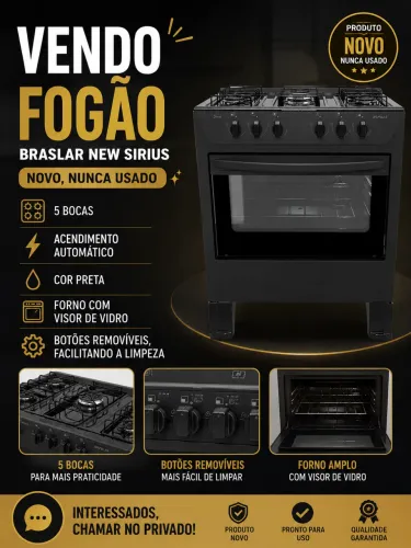 VENDO FOGÃO BRASLAR NEW SIRIUS - NOVO, NUNCA USADO