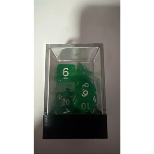 Conjunto de Dados para RPG Central Verde Translúcido