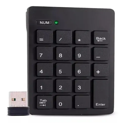 Mini Teclado Numérico Sem Fio Ultrafino Usb Alcance 10 Metros