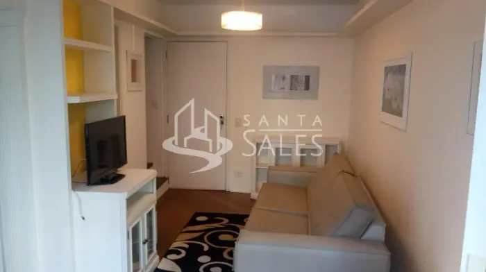 Apartamento para locação no Itaim Bibi: 1 quarto, 1 suíte, 1 sala, 2 banheiros, 1 vaga de