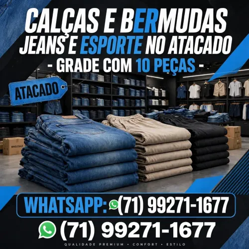 Bermuda jeans do tamanho (38 ao 46). Bermuda e calça esporte fino tamanho (38 ao 60 ) 