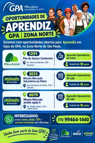 Vaga de emprego na zona norte