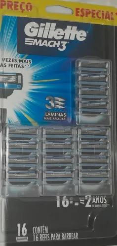 KIT GILLETTE MACH 3 , NO PRECINHO ! O KIT CONTÉM 16 REFIS MACH 3 ORIGINAL E LACRADOS !!! 