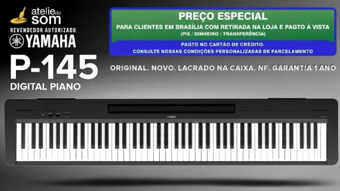 P145 YAMAHA Piano Digital 88 teclas Novo Lacrado Original Garantia 1 ano