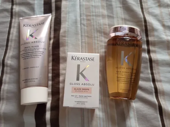 Kérastase Gloss Absolu Glaze Kit - Shampoo + Condicionador + Óleo Capilar Kit