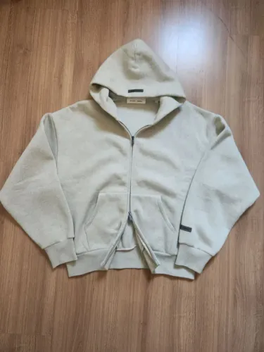 Fear Of God Essentials Grey Double Zip Hoodie