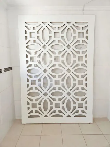 Painel Divisória Cobogó MDF Vazado Branco Gigante 2,50 x 1,70 - Vitrine Loja