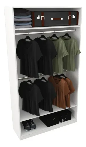 Guarda-Roupa Closet Aberto 2m - Moderno, Espaçoso e Ideal para Organização Total!