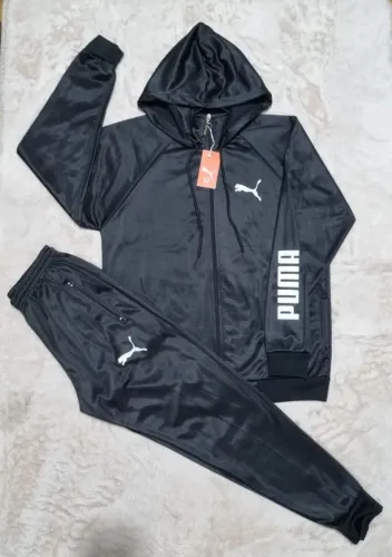Conjunto Esportivo Masculino Puma | Calça + Blusa com Capuz | 5 Cores | P M G GG