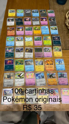 100 cartinhas Pokémon originais só 30 reais