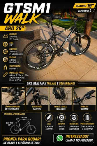 Bike MTB GTS M1 Walk Aro 26 - Freio a Disco