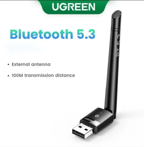 Adaptador Bluetooth Ugreen 5.3 Distância de até 100M e 5 Dispositivos
