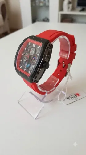 Relógio OFNS Masculino Pulseira Vermelha Estilosa