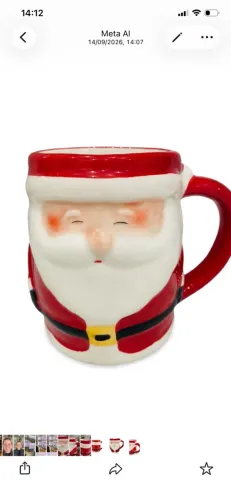 Caneca Papai Noel Porcelana 330ml